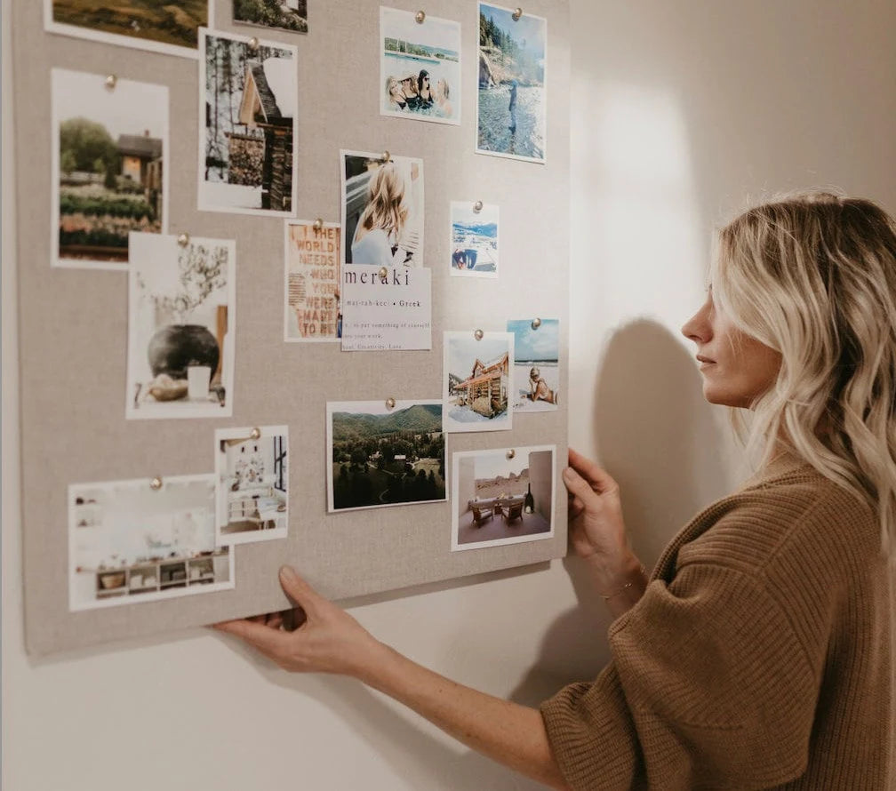 Frameless Natural Linen Pinboard